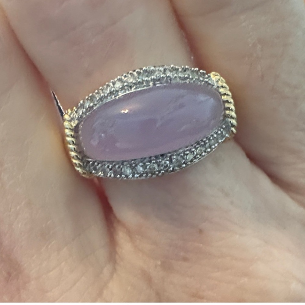 Lavender Jade and diamond ring - Picture 4 of 8